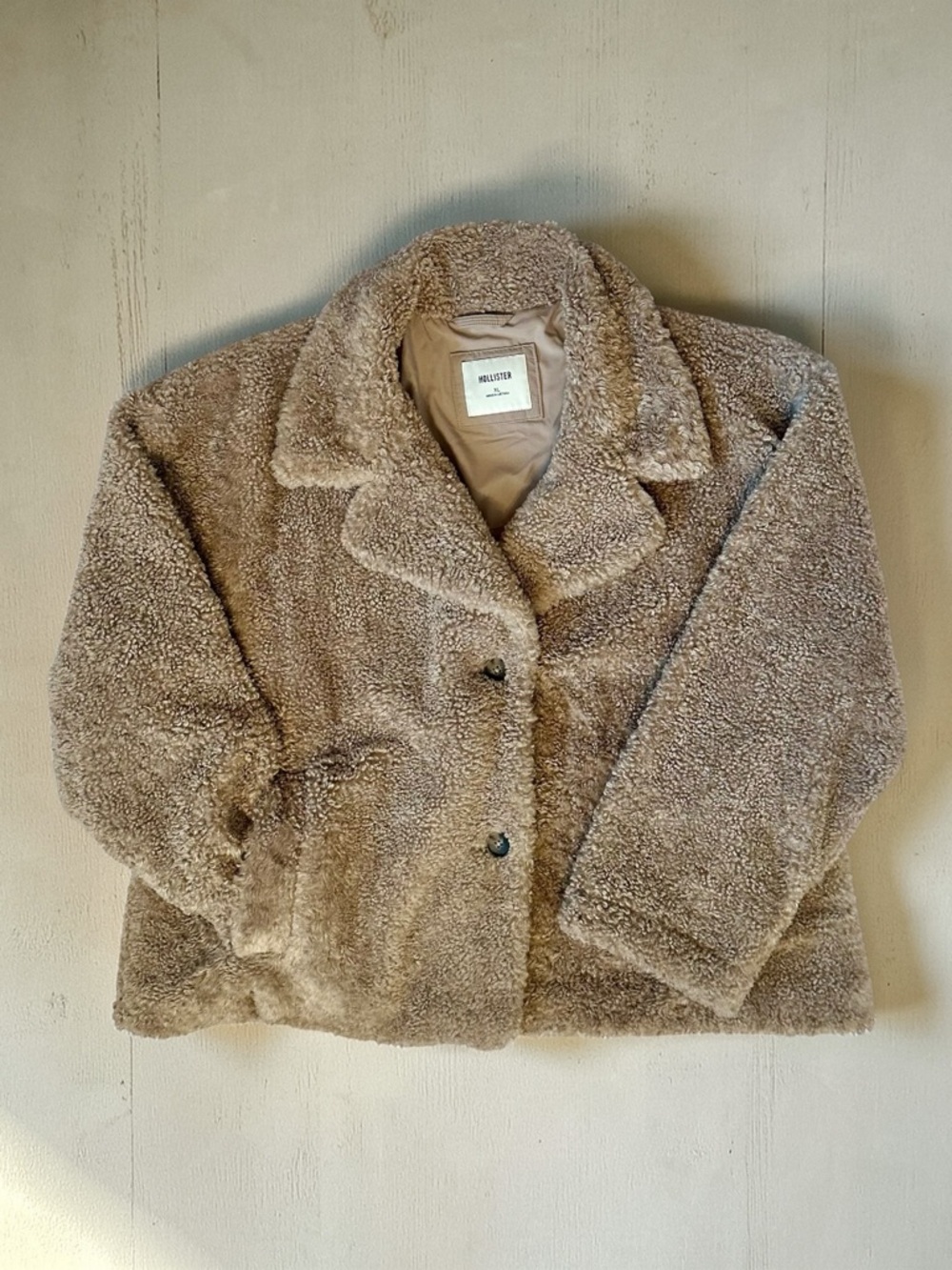 Hollister Tan Teddy Jacket Size XL
